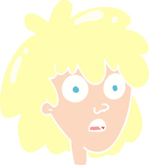 flat color illustration of female face