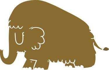 flat color style cartoon mammoth