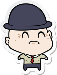 sticker of a cartoon old businessman