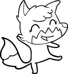 happy cartoon fox
