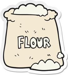 sticker of a cartoon bag of flour