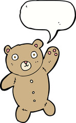 Fototapeta premium cartoon cute teddy bear with speech bubble