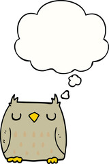 cute cartoon owl with thought bubble