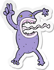 sticker of a cartoon crazy frog