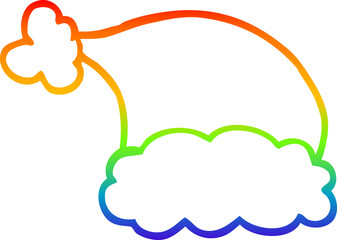 rainbow gradient line drawing of a cartoon elf hat
