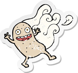 retro distressed sticker of a cartoon potato