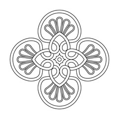 Ancient decorative pattern. Decorative element vector illustration. Architectural floral element. Line art design.