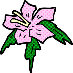 cartoon doodle exotic flower