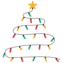 abstract christmas tree with light cabble