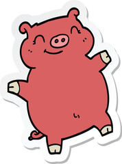 sticker of a cartoon pig