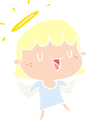flat color style cartoon angel