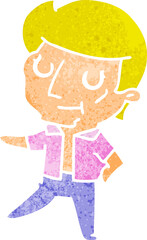 freehand drawn retro cartoon of kawaii older man