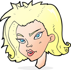 cartoon female face