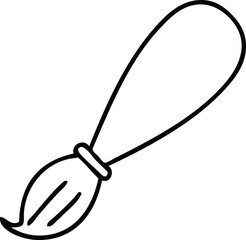 line drawing cartoon of a paint brush