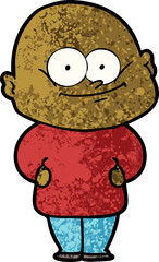 cartoon bald man staring