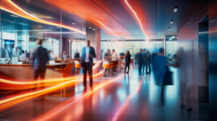 Beautiful Blurred Background of Modern Business Office Interior.