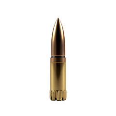 A realistic rifle bullet on transparent background, clipping path, png file,
