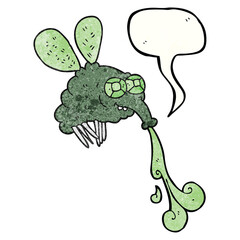 freehand speech bubble textured cartoon gross fly