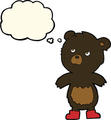 cartoon cute little bear with thought bubble