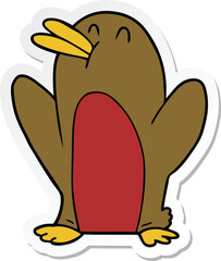 sticker of a Cartoon Robin