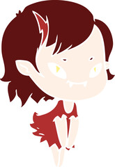 flat color style cartoon friendly vampire girl