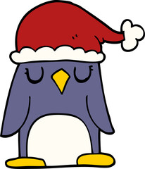 cartoon doodle christmas penguin