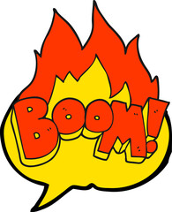 freehand drawn speech bubble cartoon boom