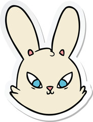 sticker of a cartoon bunny face