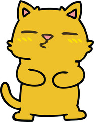 hand drawn quirky cartoon cat