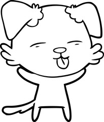 cartoon dog sticking out tongue