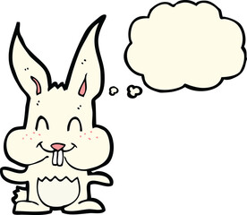 cartoon rabbit with thought bubble