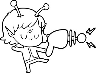 cartoon alien girl