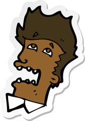 sticker of a cartoon frightened man