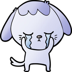 cute puppy crying cartoon