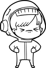 cartoon astronaut woman