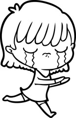 cartoon woman crying
