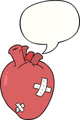 cartoon heart with speech bubble