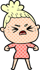 cartoon angry woman