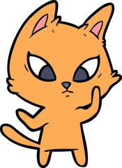 confused cartoon cat