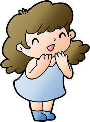 cartoon happy girl