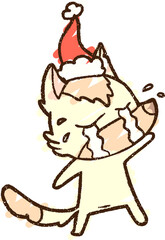 Christmas Dog Chalk Drawing