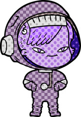 cartoon astronaut woman