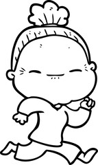 cartoon peaceful old woman
