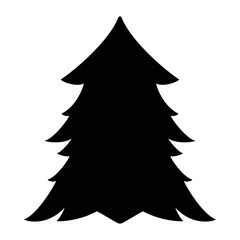 Christmas tree silhouette icon Vector