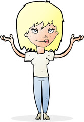 cartoon woman shrugging