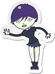 sticker of a cartoon vampire girl