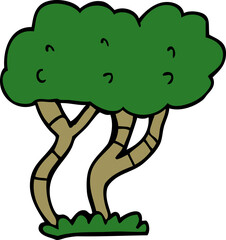 cartoon doodle tree