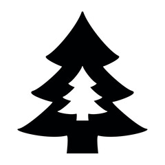 Obraz premium Christmas tree silhouette icon Vector