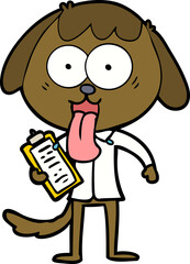 cute cartoon dog wearing office shirt