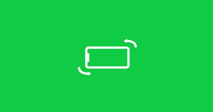 Smart Phone Rotation. Phone Vertical To Horizontal Rotate. Same Animation With Black And White. 4K High Quality Green Screen Video. Transparent Background.